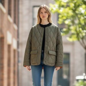 Aerie Quilted Puffer Jacket - Olive